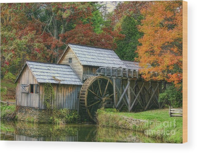 Mill Wood Print featuring the photograph Mabry Mill by Joan Bertucci