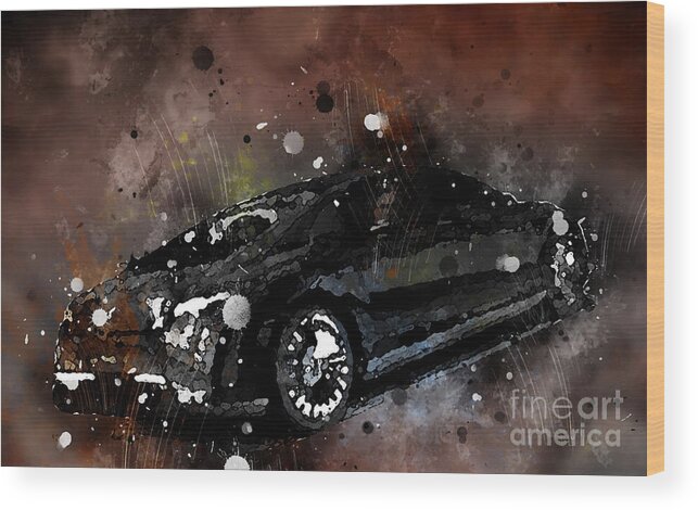 Car Wood Print featuring the painting MC15717 2006 Peugeot 908 RC Concept watercolor by Lisa Von