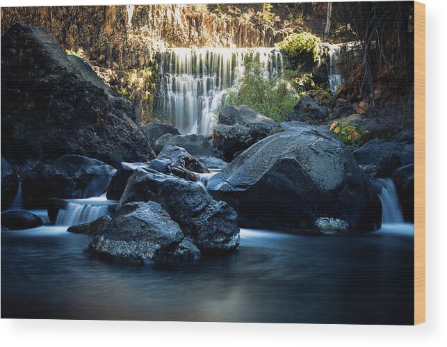 Mccloud Falls Wood Print featuring the photograph McCloud Falls Hot and Cold by Mike Lee