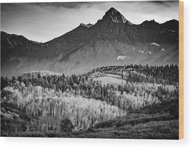 Colorado Wood Print featuring the photograph Mears Peak Black and White by Rick Berk