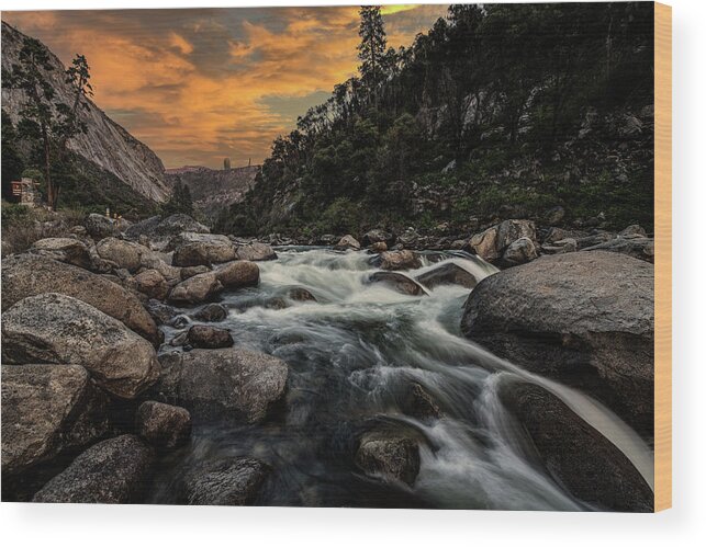 Merced Wood Print featuring the photograph Merced River and Yosemite National Park by Amazing Action Photo Video