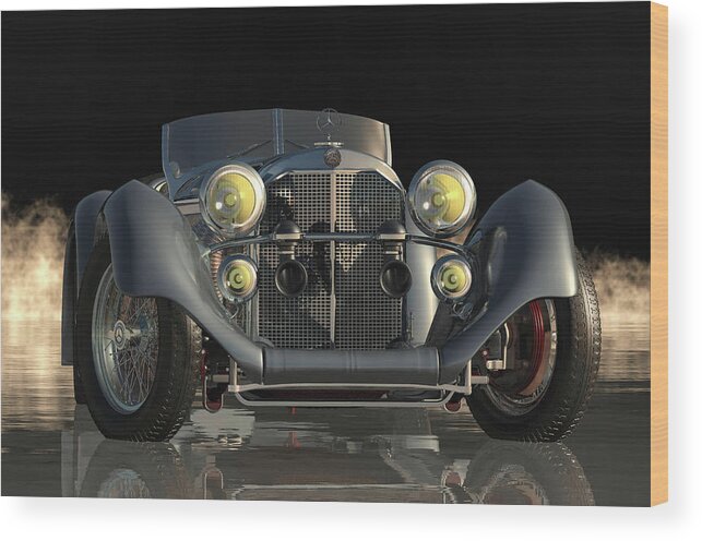 Mercedes-benz Wood Print featuring the digital art Mercedes - Benz 710 Super Sport 1930 by Jan Keteleer