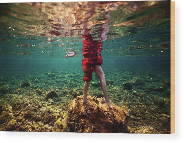 Underwater Wood Print featuring the photograph Mermaid Legs by Gemma Silvestre