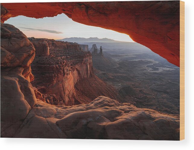 Canyonlands Wood Print featuring the photograph Mesa Arch winter dawn by Murray Rudd