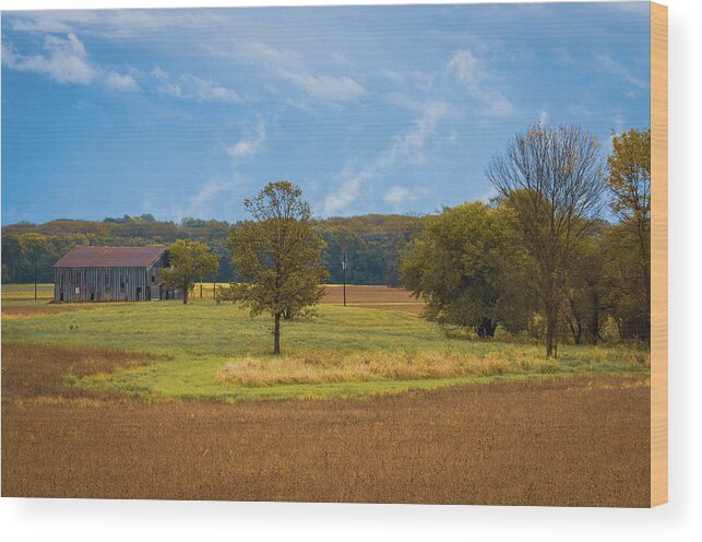 Barn Wood Print featuring the photograph Metal Barn sitting in the Missouri Countryside by George Strohl