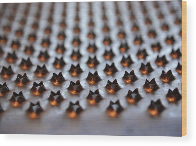 Grater Wood Print featuring the photograph Metal Mountain Pops Grater Macro by Gaby Ethington