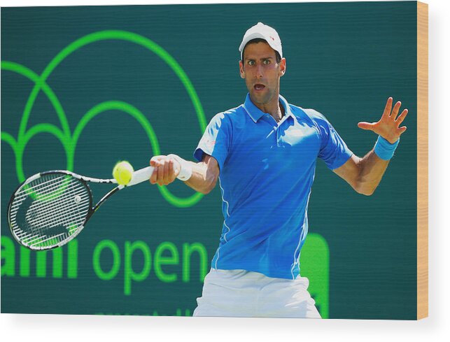 Tennis Wood Print featuring the photograph Miami Open Tennis - Day 14 by Al Bello