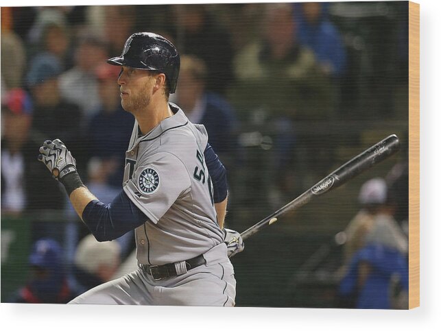 American League Baseball Wood Print featuring the photograph Michael Saunders by Ronald Martinez