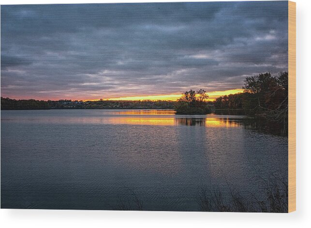 Lake Reflection Wood Print featuring the photograph Michigan Lake Dawn by Tom Singleton