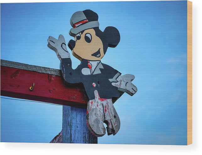 Mickey Mouse Wood Print featuring the photograph Mickey 1 by Michael Hubley