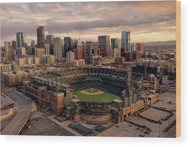 Coors Field Wood Print featuring the photograph Mile High Silence by Chuck Rasco Photography
