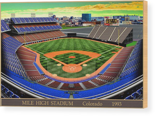 Mile High Stadium 1993 Wood Print by Gary Grigsby - Fine Art America