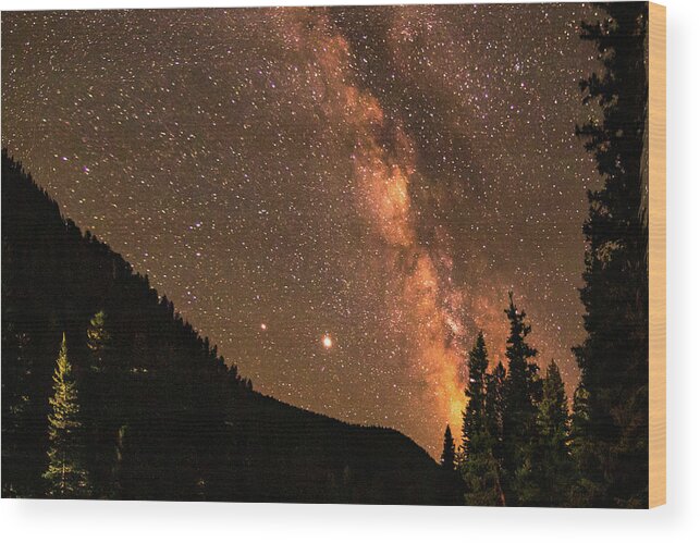 Red Clif Wood Print featuring the photograph Milky Way Over Red Clif, 2020 by Dorothy Cunningham