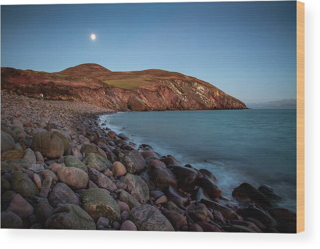 After Sunset Wood Print featuring the photograph Minard Storm Beach Dusk by Mark Callanan
