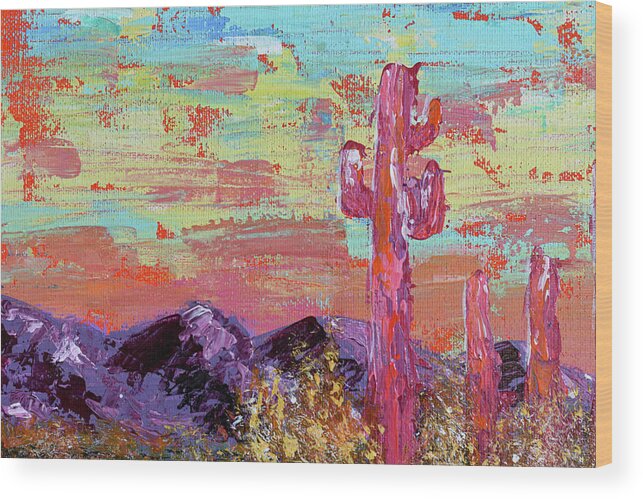 Landscape Wood Print featuring the painting Mirage Fragment by Ashley Wright