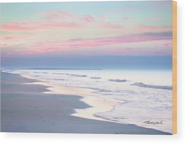 Color Wood Print featuring the photograph Misty Morning Ocean by Alan Hausenflock