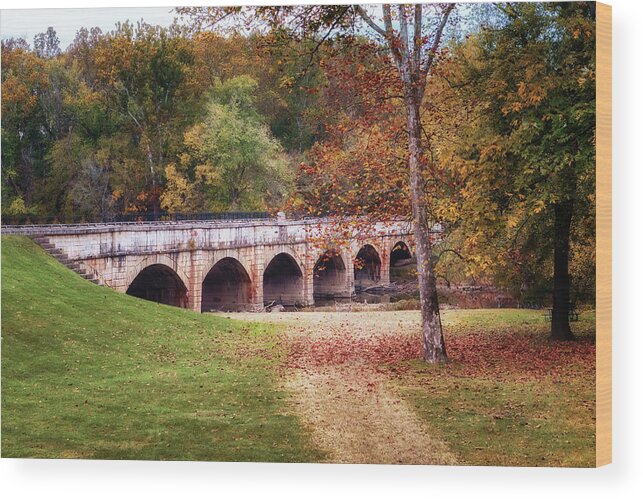 Monocacy Aqueduct Wood Print featuring the photograph Monocacy Aqueduct by Susan Rissi Tregoning