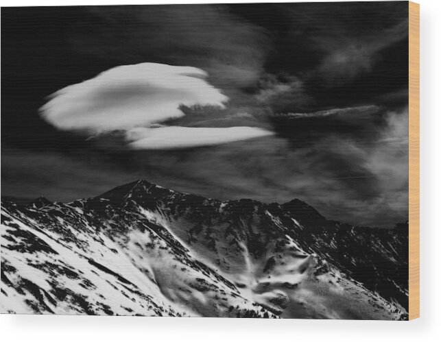 Wayne Wood Print featuring the photograph Moon over Loveland Monochrome by Wayne King