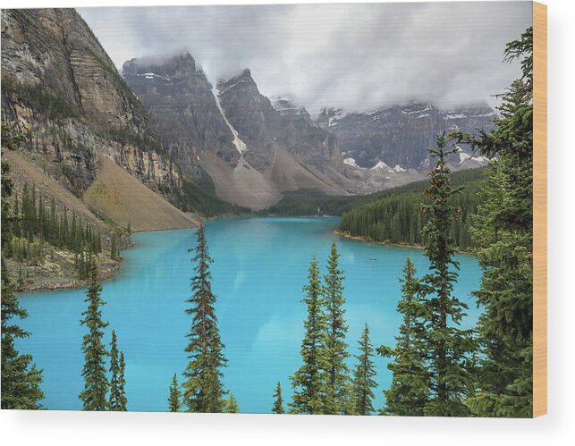 Moraine Lake Morning Wood Print featuring the photograph Moraine Lake Morning by Dan Sproul