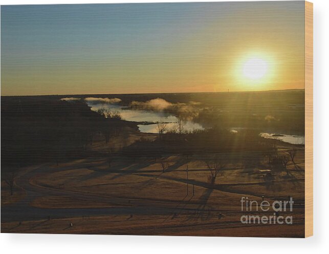 Red River Wood Print featuring the photograph Morning at The Red River by Diana Mary Sharpton