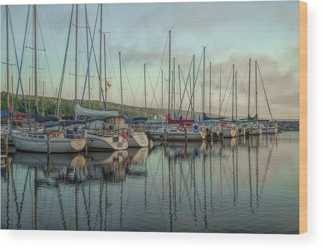 Sailboats Wood Print featuring the photograph Morning Reflections by Rod Best