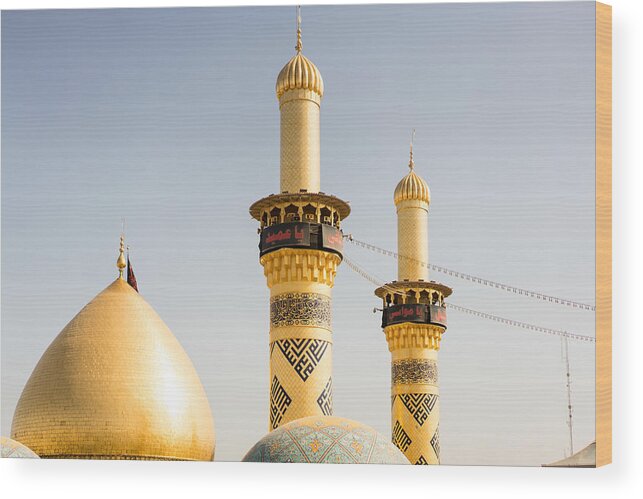 Mosque Wood Print featuring the photograph Mosque in Karbala by Jasmin Merdan