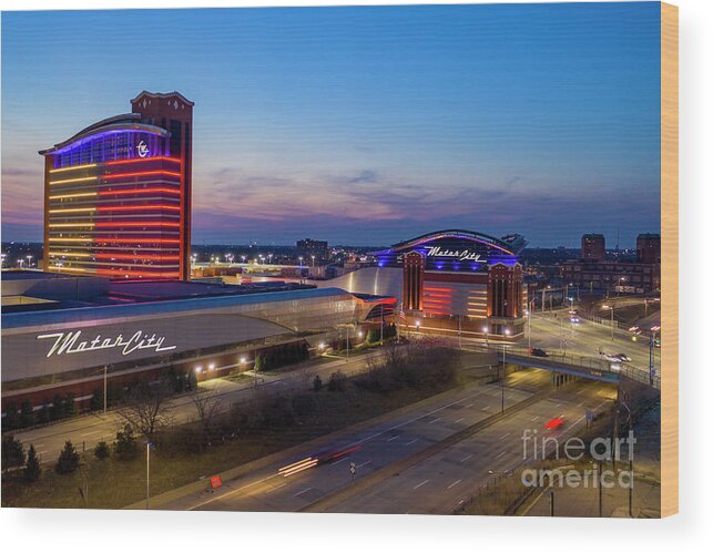 Casino Wood Print featuring the photograph Motor City Casino by Jim West
