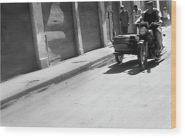 Cuba Wood Print featuring the photograph Motorcycle with sidecar in Havana - 2 by RicardMN Photography