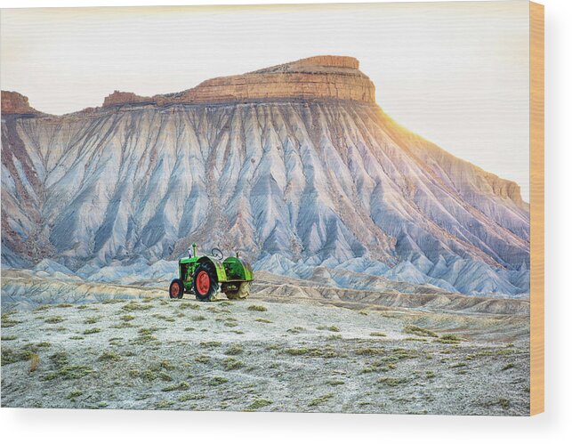 Abandoned Wood Print featuring the photograph Mount Garfield, Book Cliff Mountains, Palisade, Colorado by Anthony John Coletti