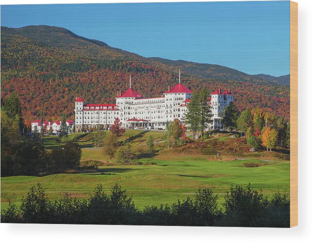 Mount Wood Print featuring the photograph Mount Washington Hotel Autumn by White Mountain Images