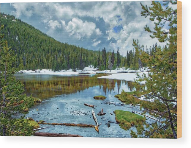 Water Wood Print featuring the photograph Mountain Lake by Loyd Towe Photography