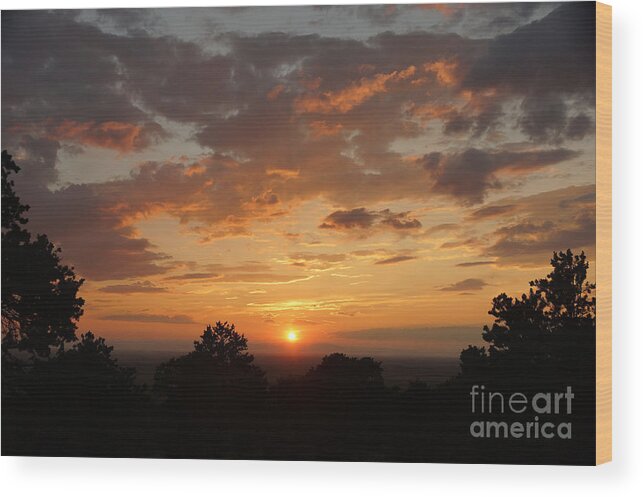 Sunset Wood Print featuring the photograph Mountain sunset 2 by Ken Kvamme