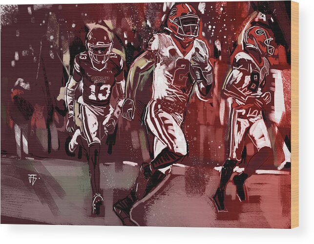 Ms State Victory Wood Print featuring the painting Ms State Victory by John Gholson