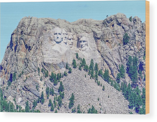 Sculpture Wood Print featuring the photograph Mt Rushmore by Paul Freidlund