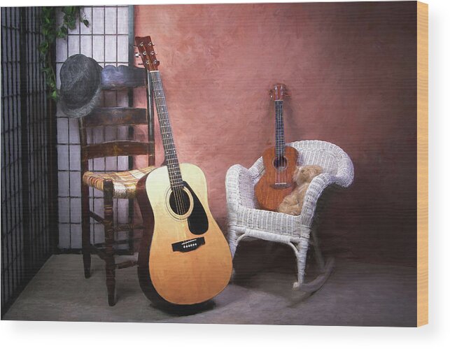 Guitar Wood Print featuring the photograph Musical Chairs by Tom Mc Nemar