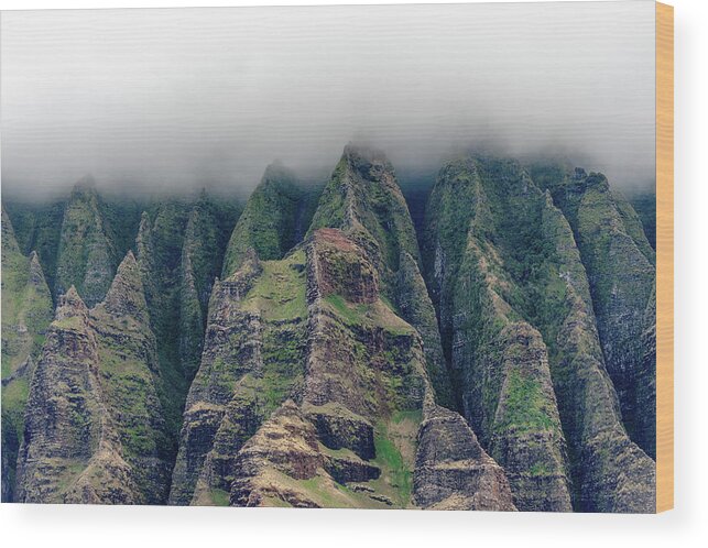 Kauai Wood Print featuring the photograph Na Pali Coastal Cliffs. by Doug Davidson