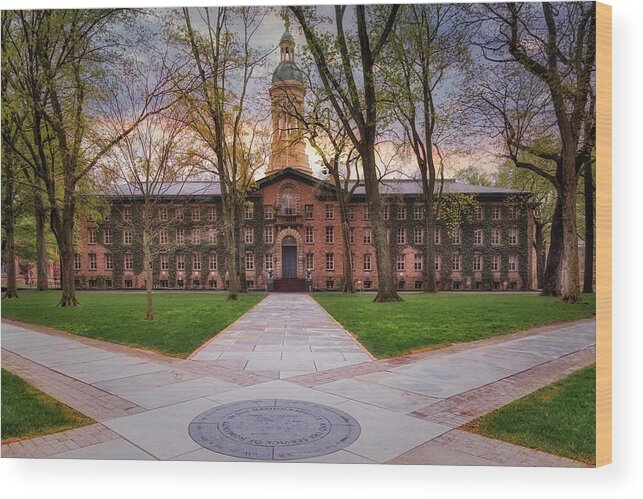 Princeton University Wood Print featuring the photograph Nassau Hall Princeton University by Susan Candelario