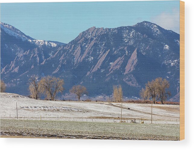 Flatirons Wood Print featuring the photograph NE Flatiron Views Boulder Colorado by James BO Insogna