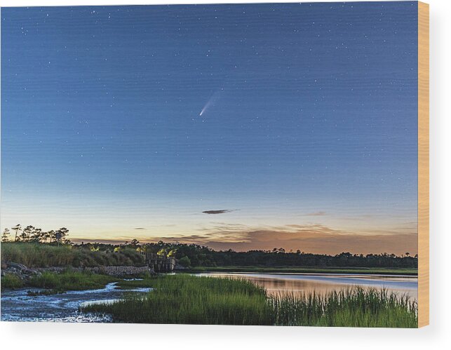 Neowise Wood Print featuring the photograph Neowise - Kiawah Island by Jim Miller