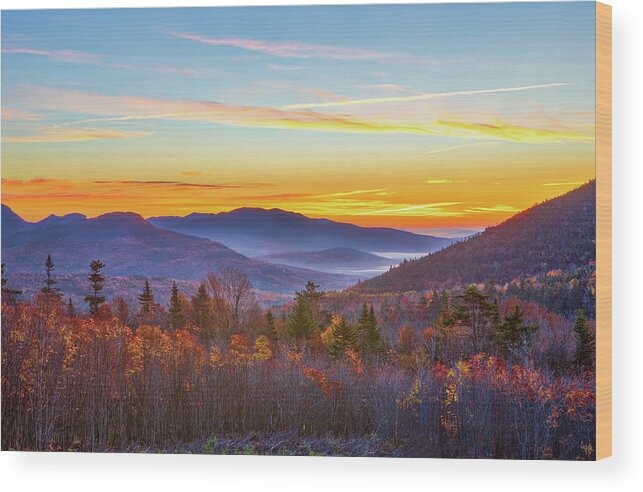 Kancamagus Highway Wood Print featuring the photograph New England Fall Colors at the Kancamagus Highway Pemigewasset Overlook by Juergen Roth