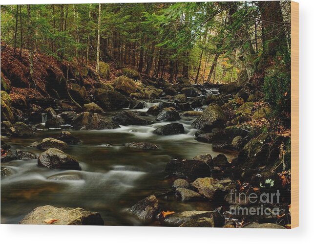New Hampshire Wood Print featuring the photograph New Hampshire Brook by Steve Brown