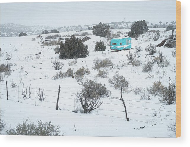 Landscapes Wood Print featuring the photograph New Mexico Turquoise by Mary Lee Dereske