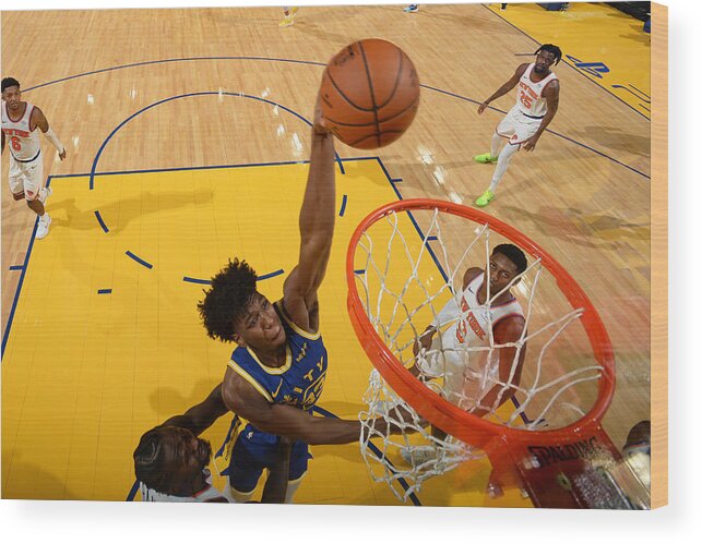 San Francisco Wood Print featuring the photograph New York Knicks v Golden State Warriors by Noah Graham