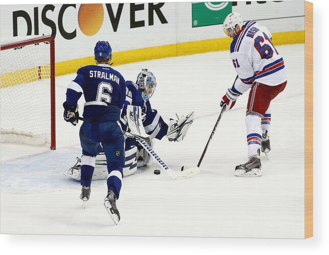 Playoffs Wood Print featuring the photograph New York Rangers v Tampa Bay Lightning - Game Six by Brian Blanco