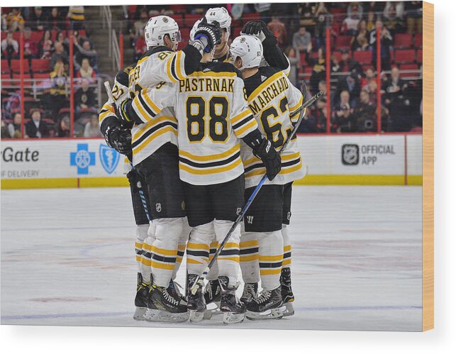 North Carolina Wood Print featuring the photograph NHL: MAR 13 Bruins at Hurricanes by Icon Sportswire