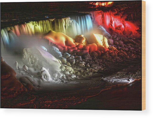 Landscape Wood Print featuring the photograph Niagara Falls by WonderlustPictures By Tommaso Boddi