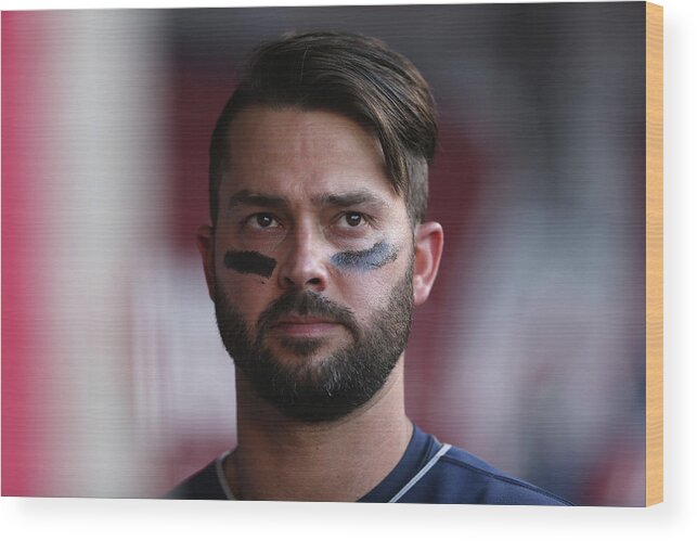 American League Baseball Wood Print featuring the photograph Nick Swisher by Jeff Gross