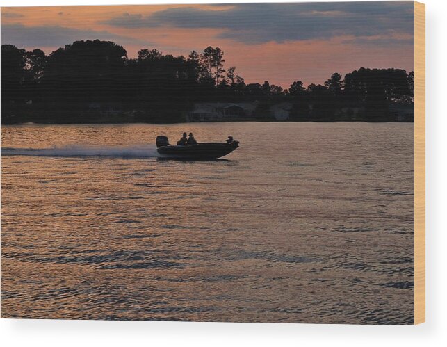 Lake Wood Print featuring the photograph Night Boat Boogie by Ed Williams