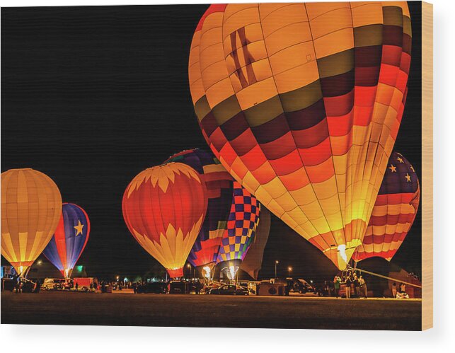 Balloon Wood Print featuring the digital art Night Glow by Todd Tucker