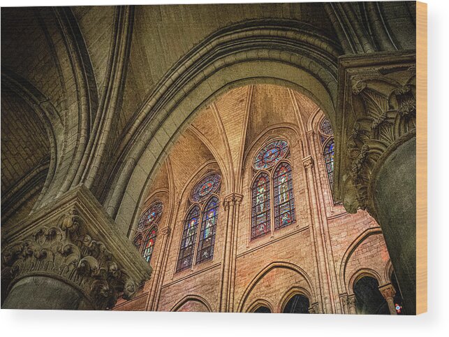 Notre Wood Print featuring the photograph Notre Dame, Paris 6 by Nigel R Bell
